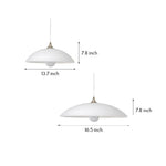 Ripple Glass Pendant Light in Matte White Iron Frame