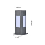 Industrial Square Path Light – Black Die-Cast Aluminum Bollard for Garden Walkways