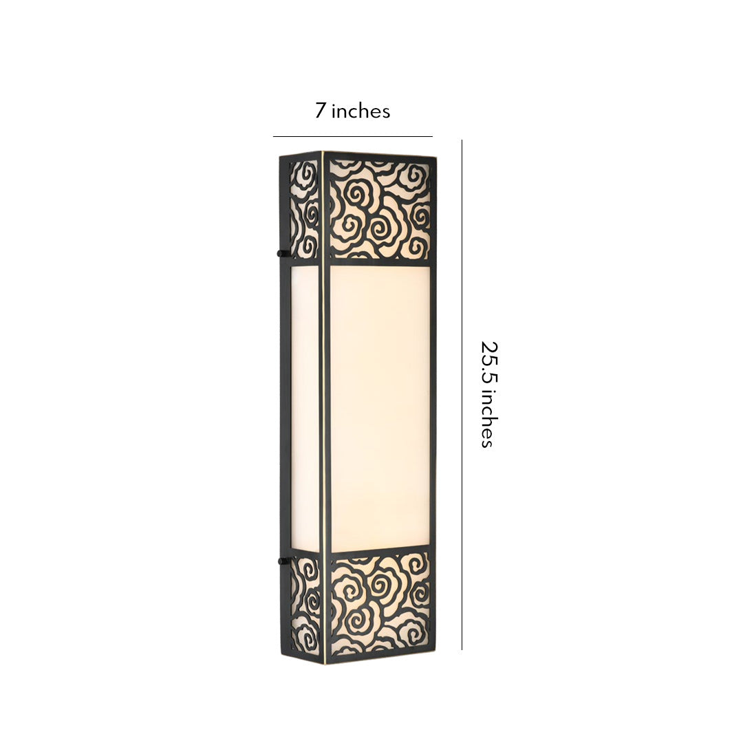 Linear Copper Wall Sconce with Marble Shade for Modern Hallways