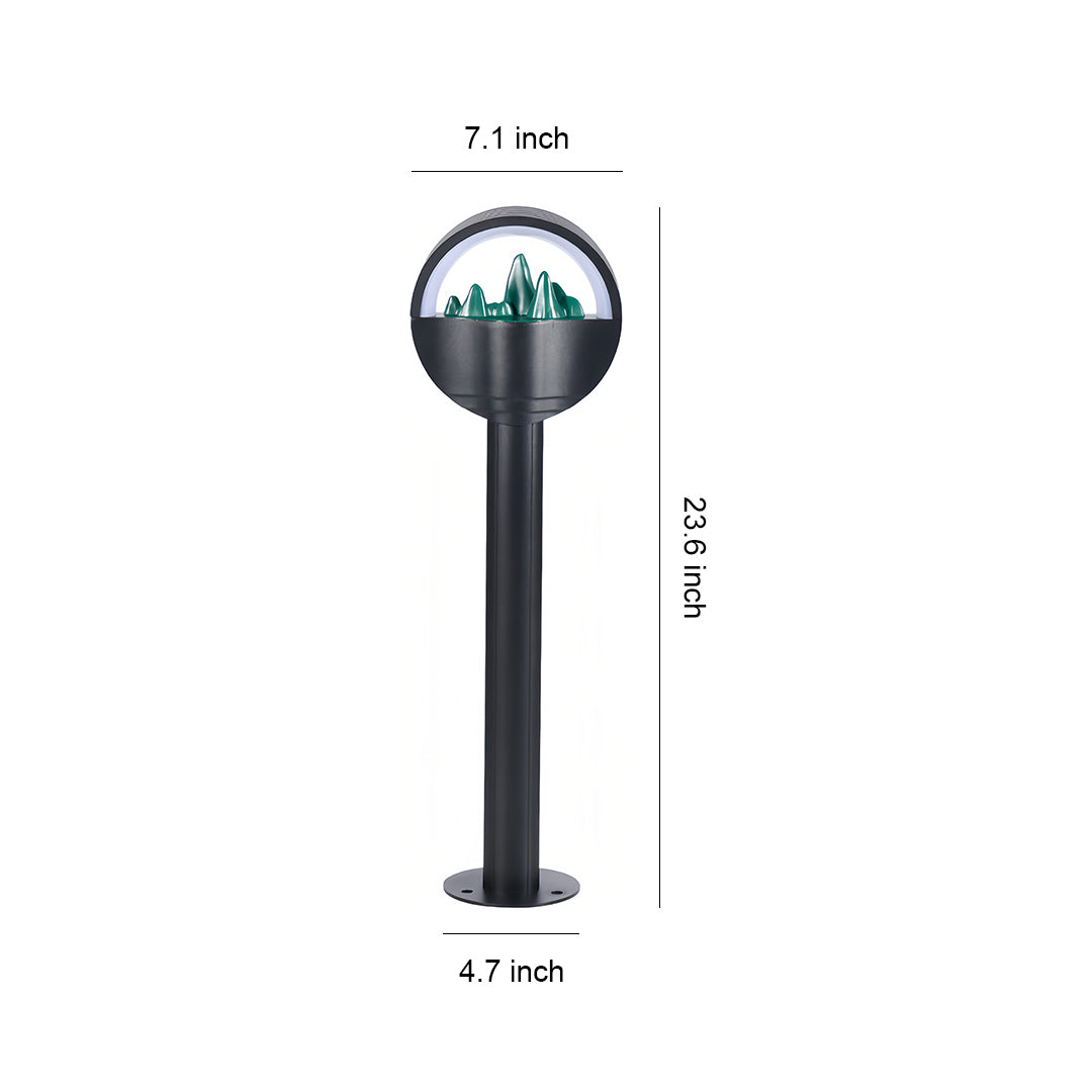 Lumina Frosted Globe Pathway Light — Modern Aluminum LED Bollard for Garden Walkways