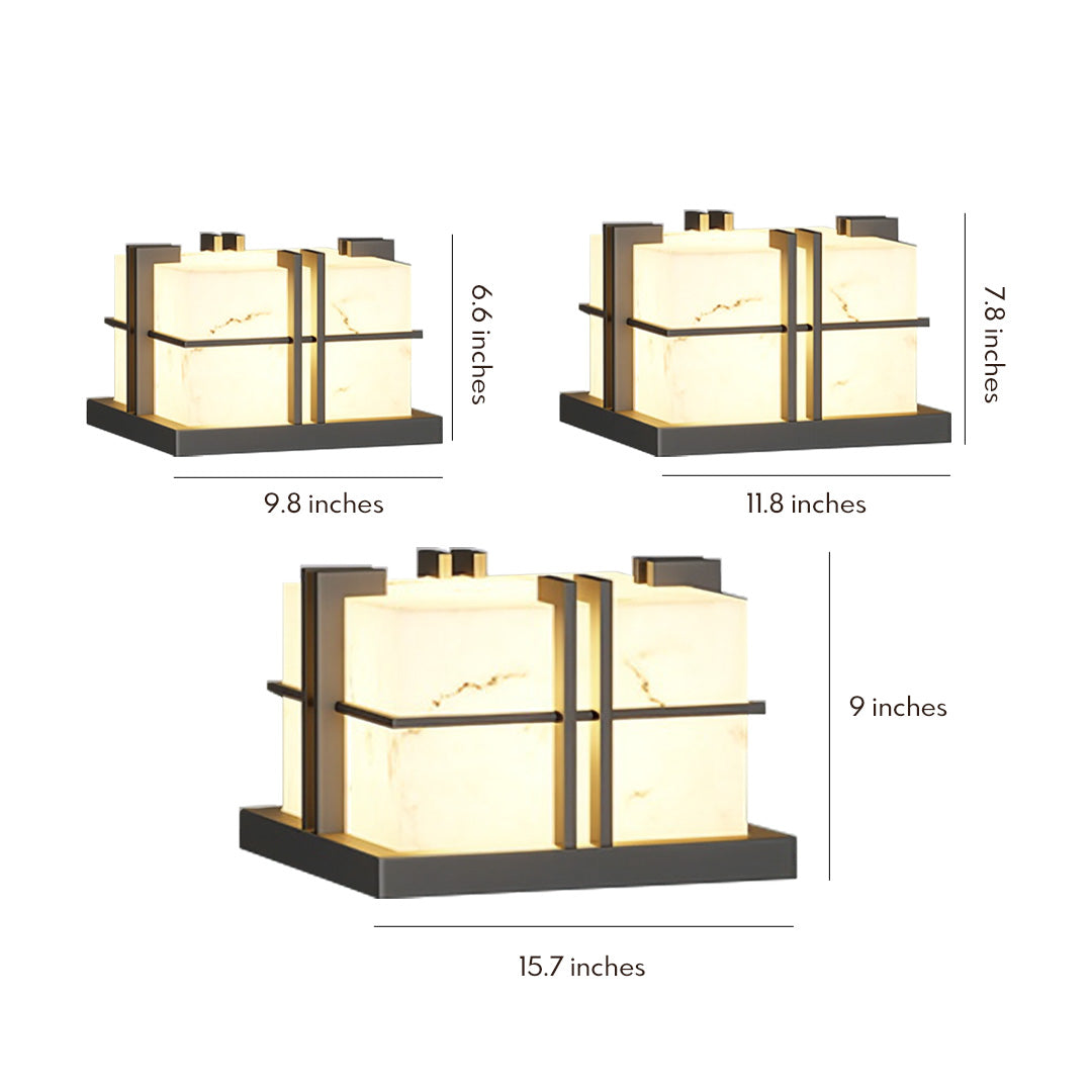 Modern Pillar Light Outdoor Stainless Steel Marble Courtyard Lamp