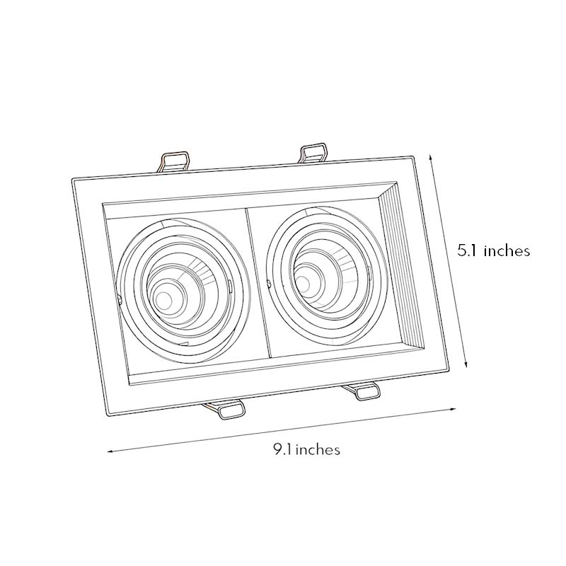 Modern Twin-Head Adjustable LED Recessed Ceiling Spotlight in Black or White