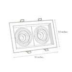 Modern Twin-Head Adjustable LED Recessed Ceiling Spotlight in Black or White