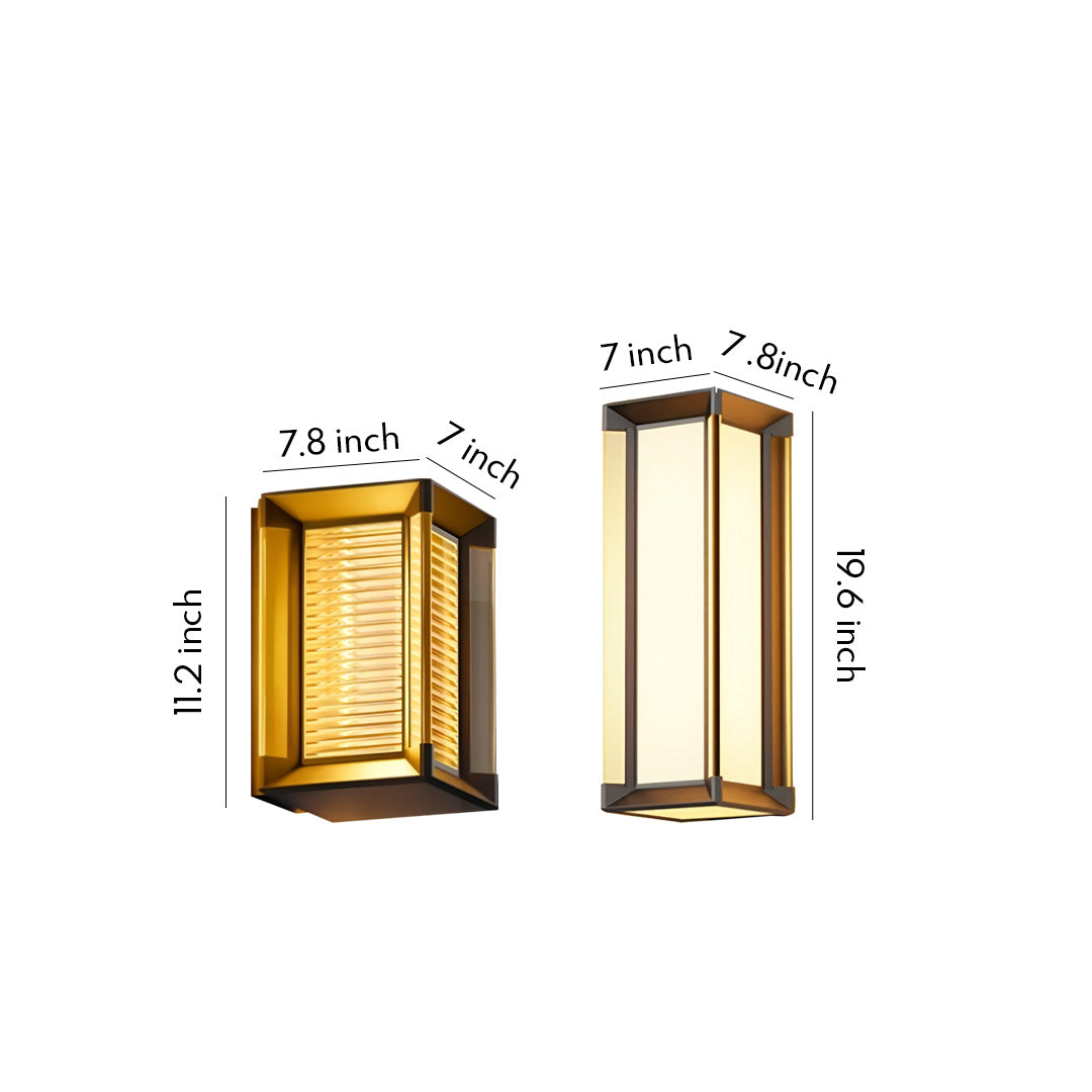 Modern Outdoor Wall Sconce with Ribbed or Frosted Glass, IP55 Waterproof