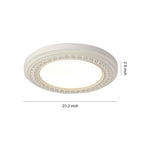 French Retro Flush Mount Ceiling Light with Carved Resin and Acrylic Shade