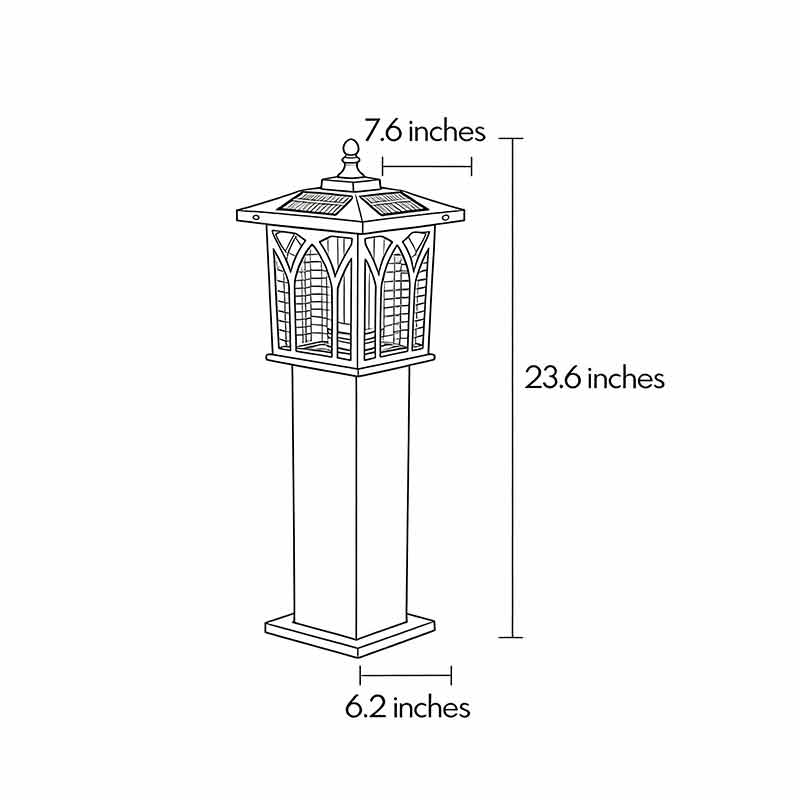 Solar Bollard Light with Mosquito Repellent, Modern Outdoor Pathway Lamp