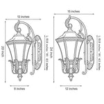 European Copper Outdoor Wall Sconce with Frosted Glass Shade
