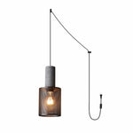 Cement Mesh Pendant Light – Plug-In, Perforated Iron Shade