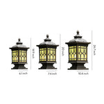 Retro Outdoor Column Light in Coffee Finish with Warm LED