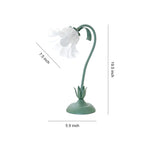 Vintage French Green Floral Table Lamp with Twistable Acrylic Shade