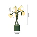 Vintage Green Floral Table Lamp with Flexible Stems, 5-Head Designer Desk Light