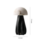 Nordic Mushroom Table Lamp with Glass Shade and LED Tri-Color Light