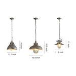 Industrial Glass Pendant Light with Adjustable Chain, Vintage Aluminum Ceiling Lamp