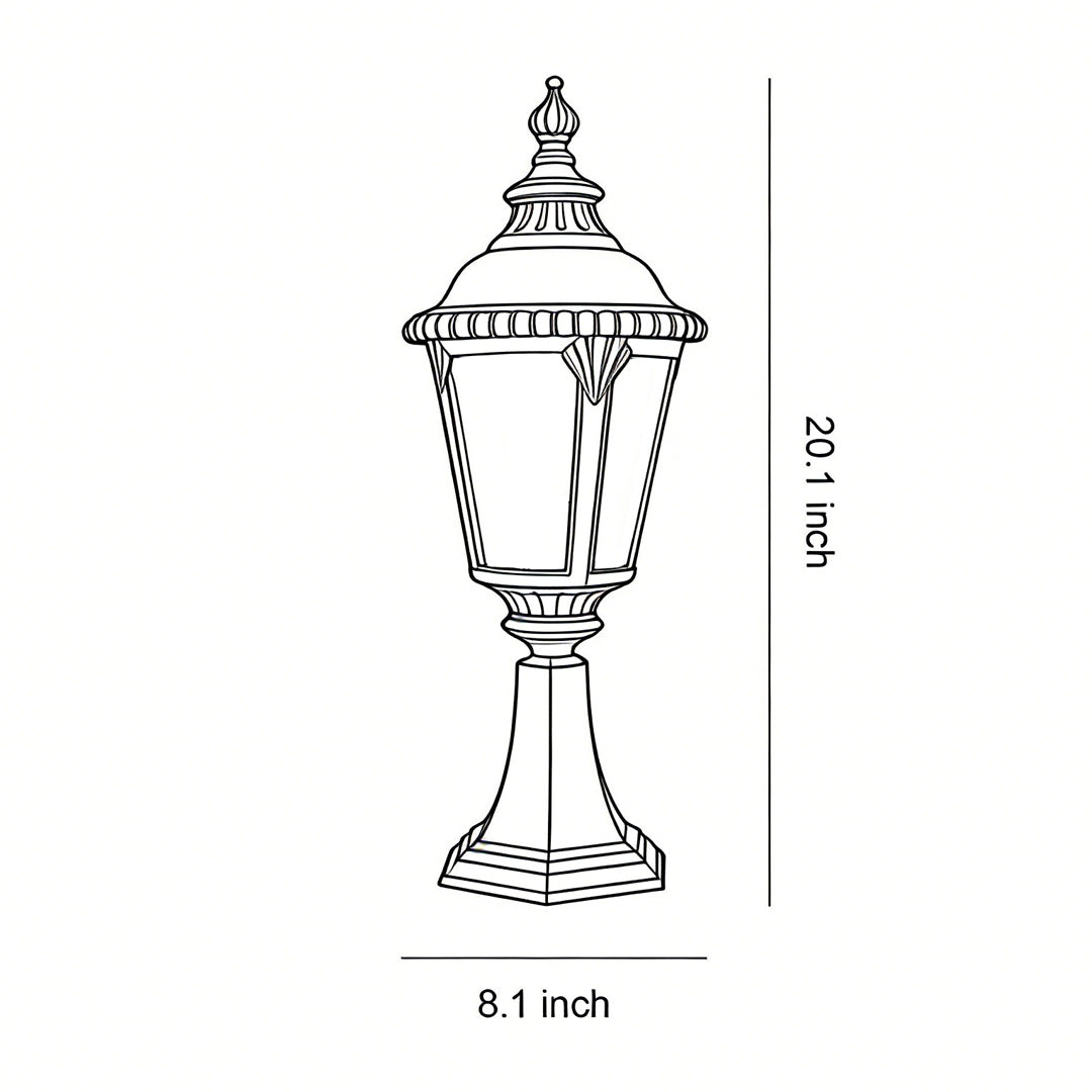 Outdoor Pillar Column Light with Clear Glass Shade in Sand-Black Aluminum
