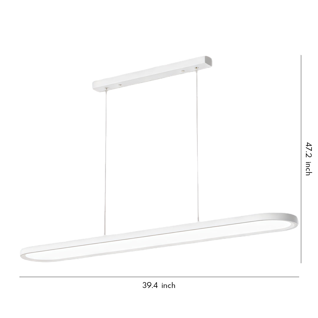 Modern Oval LED Pendant Light in Black, White, or Coffee