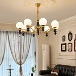 Cadence Chandelier – Modern Wood and Glass Pendant Light for Dining Room and Living Room