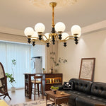 Cadence Chandelier – Modern Wood and Glass Pendant Light for Dining Room and Living Room