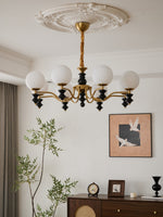 Cadence Chandelier – Modern Wood and Glass Pendant Light for Dining Room and Living Room