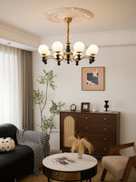 Cadence Chandelier – Modern Wood and Glass Pendant Light for Dining Room and Living Room