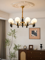 Cadence Chandelier – Modern Wood and Glass Pendant Light for Dining Room and Living Room