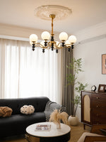 Cadence Chandelier – Modern Wood and Glass Pendant Light for Dining Room and Living Room