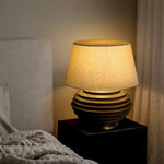 Cadence Table Lamp – Modern Fabric & Wood Table Light for Living Room, Bedroom, and Office