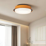 Caelan Modern Flush Mount Ceiling Light with Amber Ring and Glass Dome