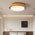 Caelan Modern Flush Mount Ceiling Light with Amber Ring and Glass Dome
