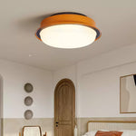 Caelan Modern Flush Mount Ceiling Light with Amber Ring and Glass Dome