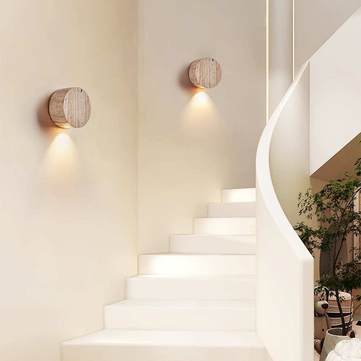 Caelan Travertine Wall Sconce – Natural Stone Ambient Lighting