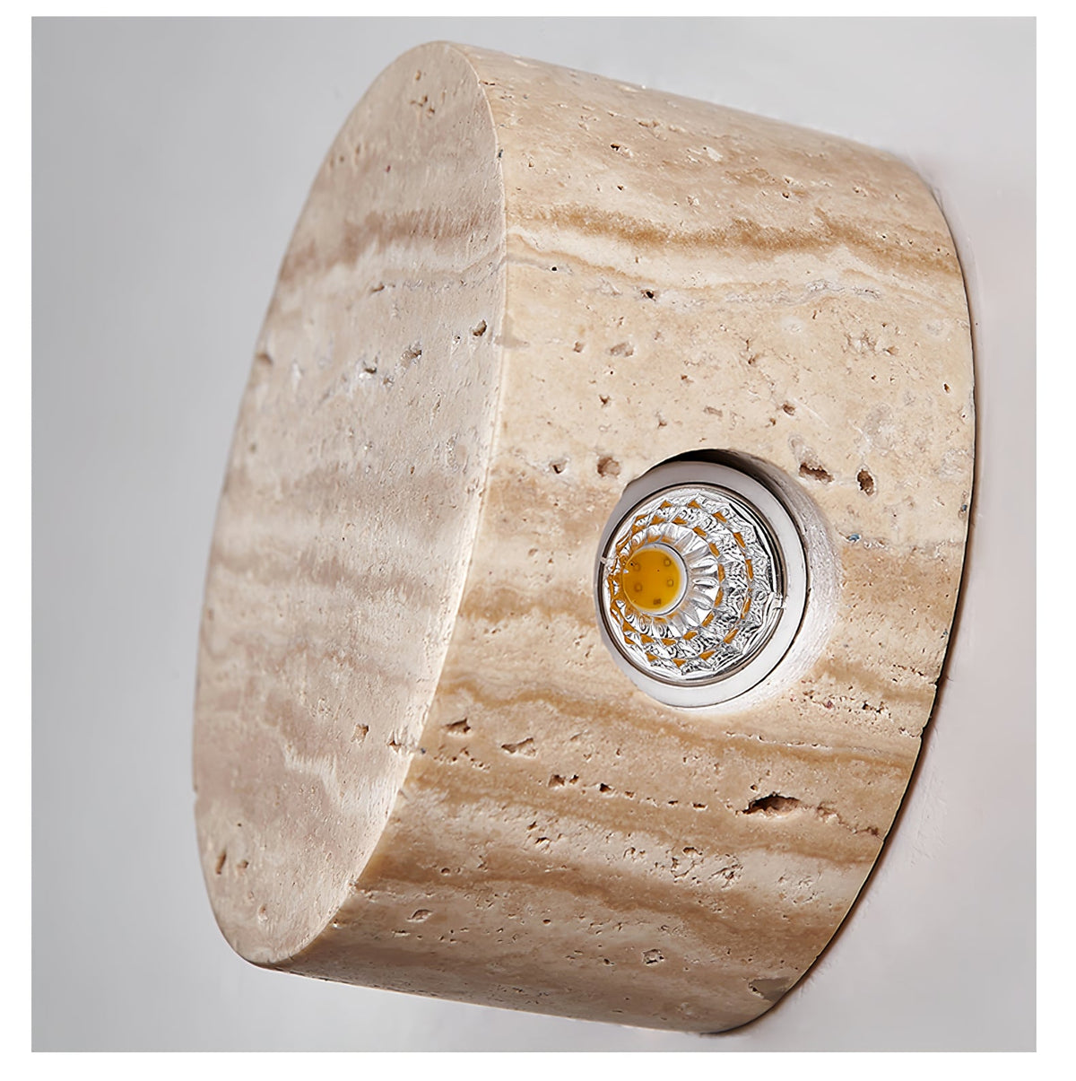 Caelan Travertine Wall Sconce – Natural Stone Ambient Lighting