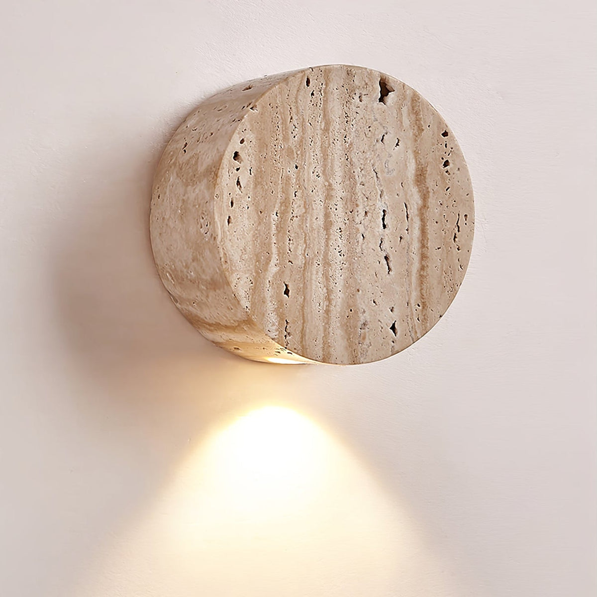 Caelan Travertine Wall Sconce – Natural Stone Ambient Lighting