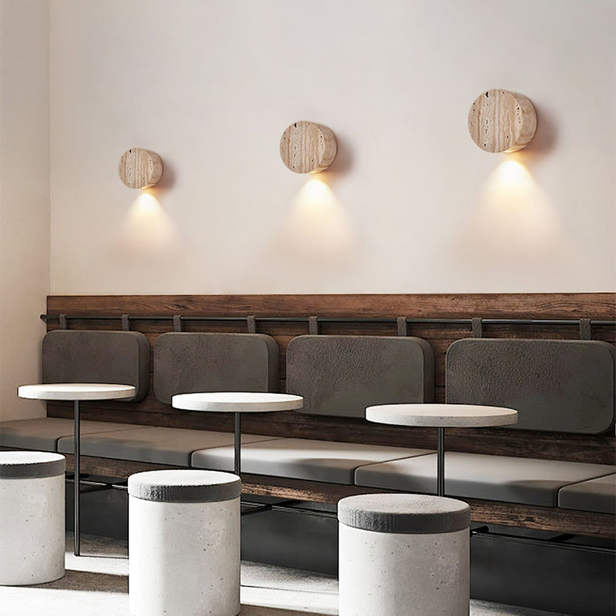 Caelan Travertine Wall Sconce – Natural Stone Ambient Lighting