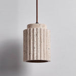 Caelia Travertine Pendant Light – Sculptural Stone Illumination