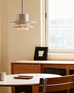 Caelith Chrome Sculptural Tiered Pendant Light for Modern Interiors