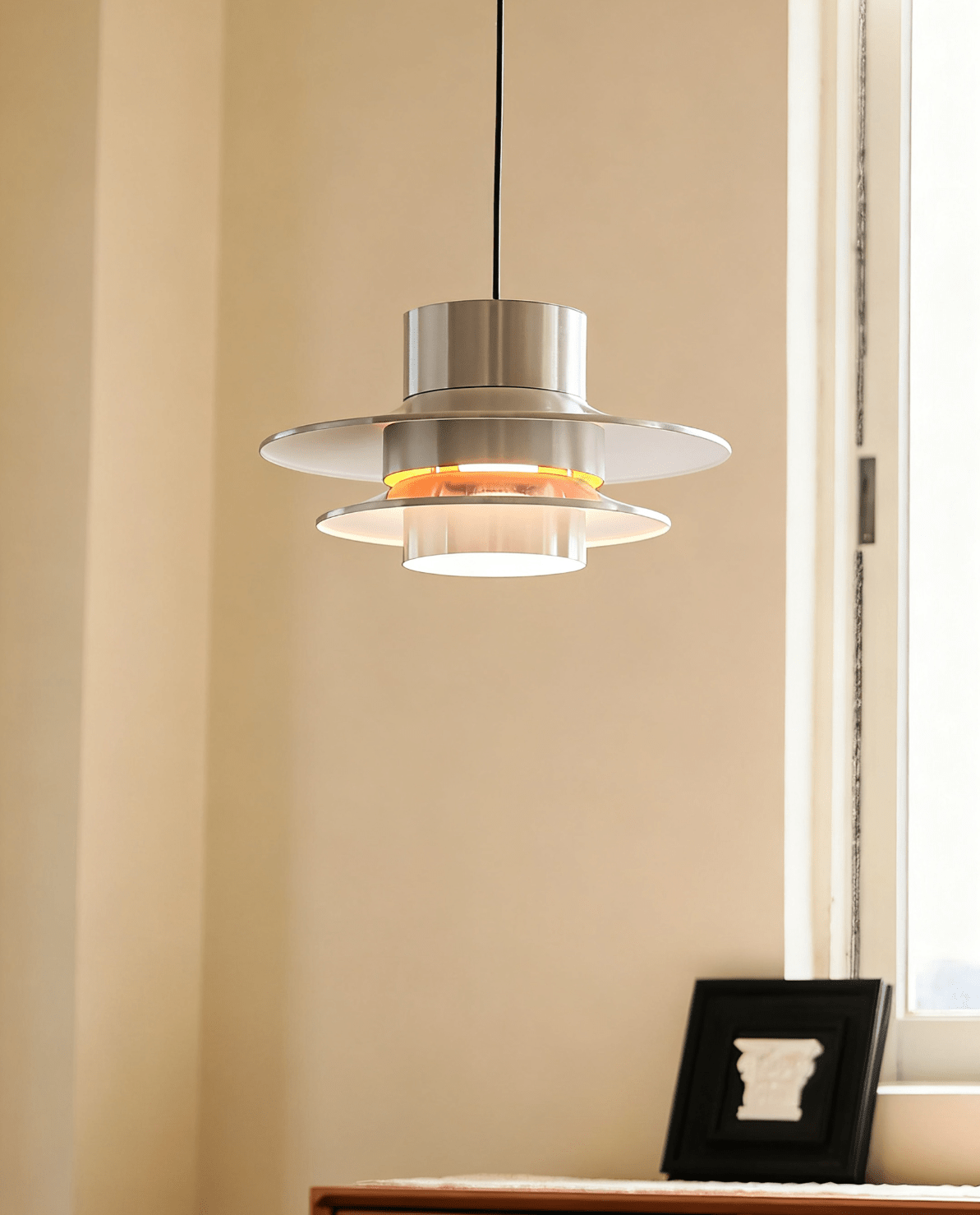 Caelith Chrome Sculptural Tiered Pendant Light for Modern Interiors