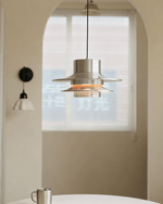 Caelith Chrome Sculptural Tiered Pendant Light for Modern Interiors