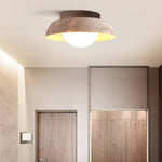 Caelo Travertine Dome LED Ceiling Light – Modern Flush Mount for Bedroom & Living Room
