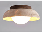 Caelo Travertine Dome LED Ceiling Light – Modern Flush Mount for Bedroom & Living Room