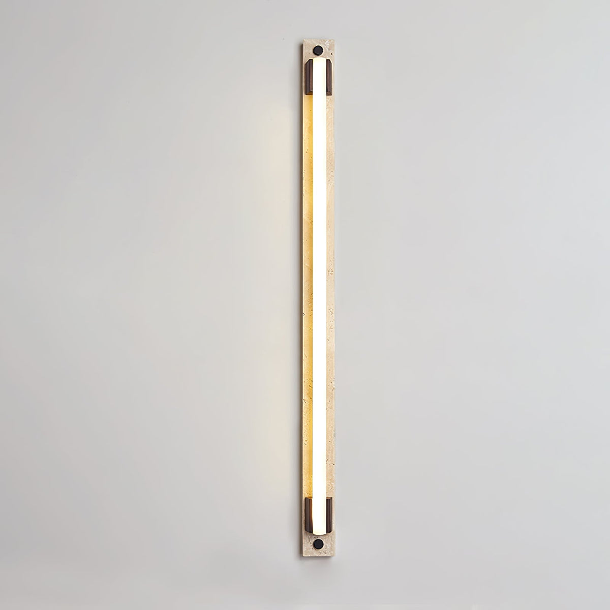 Caelum Linear LED Wall Sconce in Travertine and Bronze