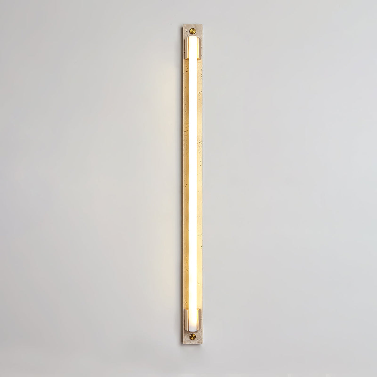 Caelum Linear LED Wall Sconce in Travertine and Bronze