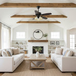 Calantha Bloom Ceiling Fan Light with Scalloped Glass Shades and Wood Blades