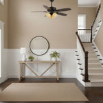 Calantha Bloom Ceiling Fan Light with Scalloped Glass Shades and Wood Blades