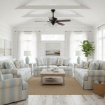 Calantha Bloom Ceiling Fan Light with Scalloped Glass Shades and Wood Blades