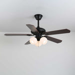Calantha Bloom Ceiling Fan Light with Scalloped Glass Shades and Wood Blades