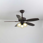 Calantha Bloom Ceiling Fan Light with Scalloped Glass Shades and Wood Blades