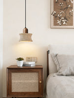 Caldara Travertine Pendant Light – Natural Stone & Wood Hanging Lamp