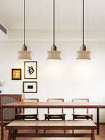 Caldara Travertine Pendant Light – Natural Stone & Wood Hanging Lamp