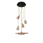Calder Blossom Modern LED Chandelier with Wood Accents