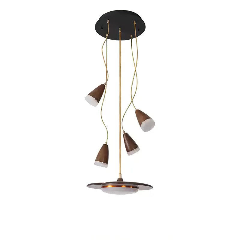 Calder Blossom Modern LED Chandelier with Wood Accents